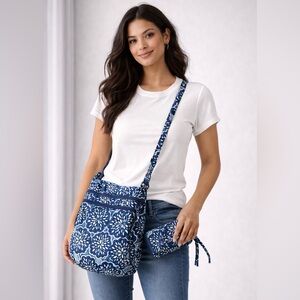Vera Bradley Blue Floral Crossbody Bag & Matching Wallet